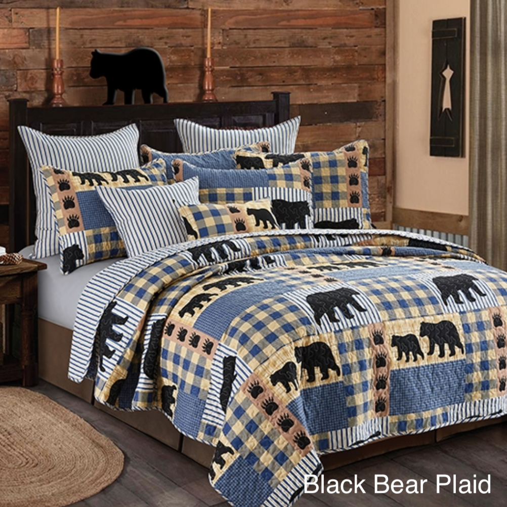 Cozy & Beautiful Lodge-Themed Bedding Quilt Bedding Set in King by Virah Bella Lake Living Polyester King Printed Lightweight Reversible Quilt with 2 Matching Pillow Shams